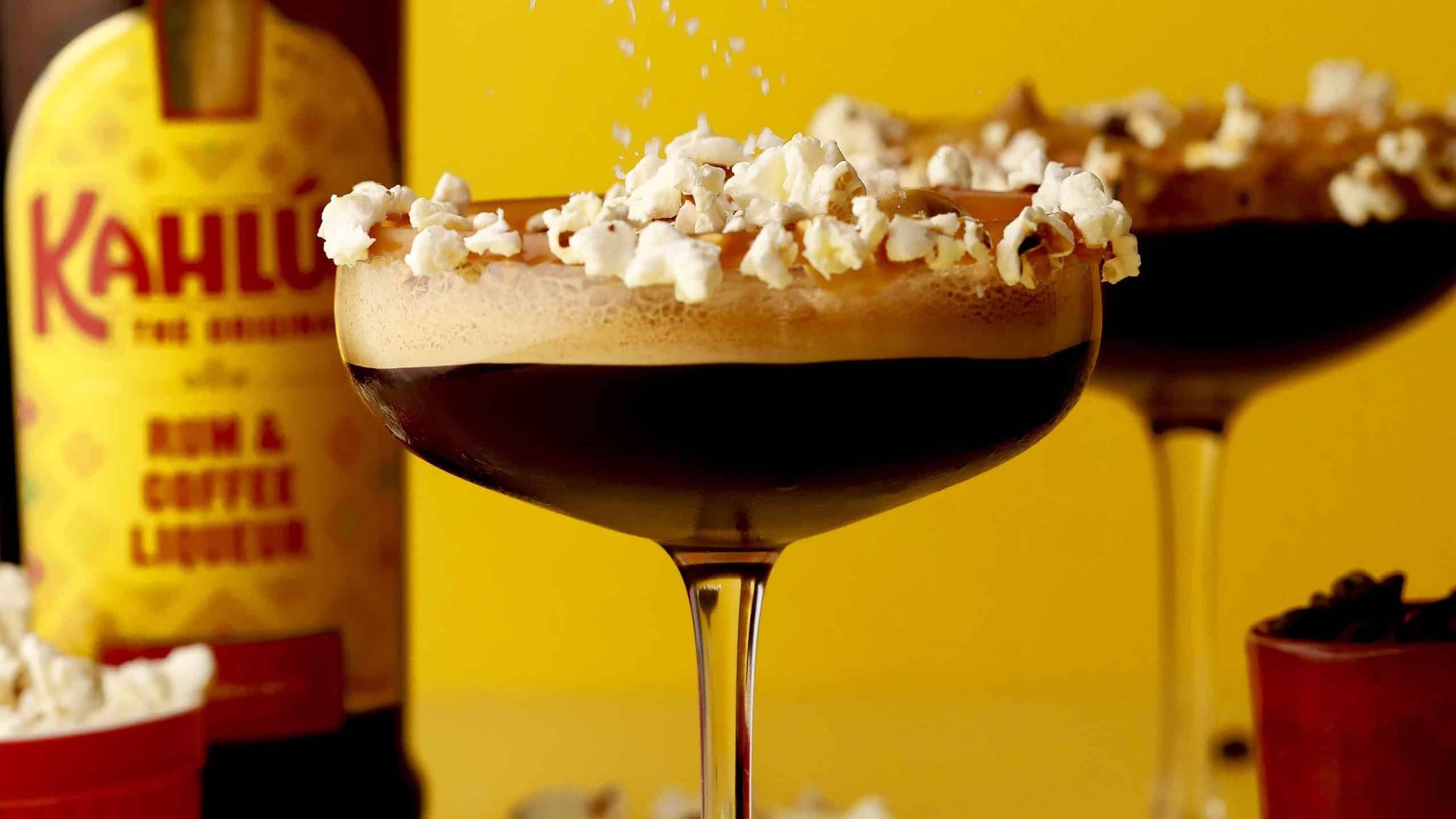 Salted Dalgona Popcorn Espresso Martini